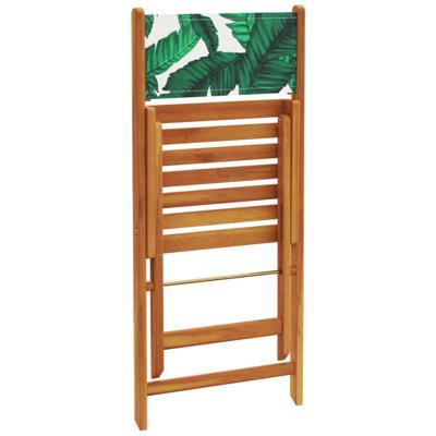 Tuinstoelen 4 st inklapbaar stof en massief hout groen - thumbnail