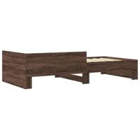 Bedframe zonder matras bewerkt hout bruin eikenkleur 90x190 cm - thumbnail
