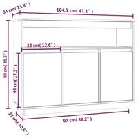 Dressoir 104,5x34x80 cm massief grenenhout wit - thumbnail