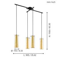 Eglo Eetkamer hanglampPinto Gold 4-lichts zwart met goud - 97653 - thumbnail