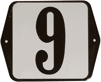 Huisnummer naambordje standaard 15x12 cm nummer 9 - Warentuin mix Huisnummer naambordje standaard 15x12 cm nummer 9 - Warentuin mix