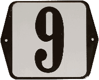 Huisnummer naambordje standaard 15x12 cm nummer 9 - Warentuin mix - thumbnail