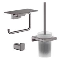 Hansgrohe Addstoris toiletaccessoireset - driedelig - Brushed black chroom SW651212/SW651127/SW651682 - thumbnail