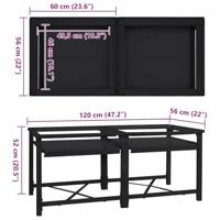 VidaXL Wasmachine pedestal 2 pcs zwart 120 x 56 x 52 cm staal - thumbnail