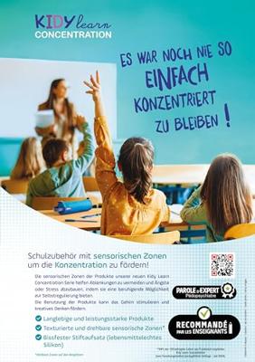 Liniaal maped kidy learn concentration 20 cm blauw