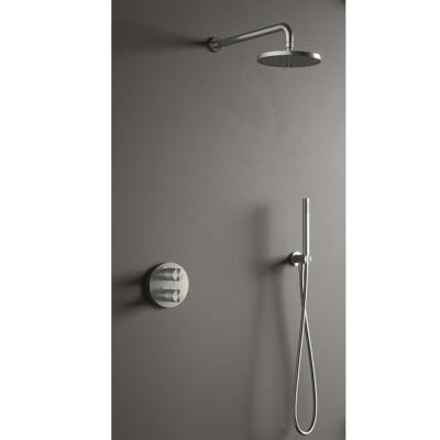 Hotbath archie ibs archie 2-weg-omstel ix plafondbuis 20 cm ronde handdouche 20 cm hoofddouche (8 mm) rvs 316 IBS30AIX215