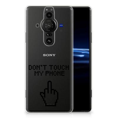 Sony Xperia Pro-I Silicone-hoesje Finger Don't Touch My Phone Sony Xperia Pro-I Silicone-hoesje Finger Don't Touch My Phone