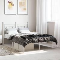 Bedframe met hoofdbord metaal wit 120x200 cm - thumbnail