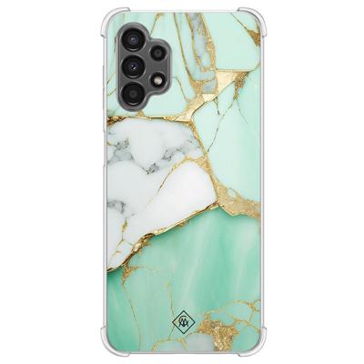 Samsung Galaxy A13 4G shockproof hoesje - Marmer mintgroen