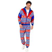 Kerst Trainingspak Rood Blauw Unisex - thumbnail