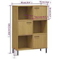 Boekenkast met metalen poten OSLO 90x35x128,5 cm hout bruin - thumbnail