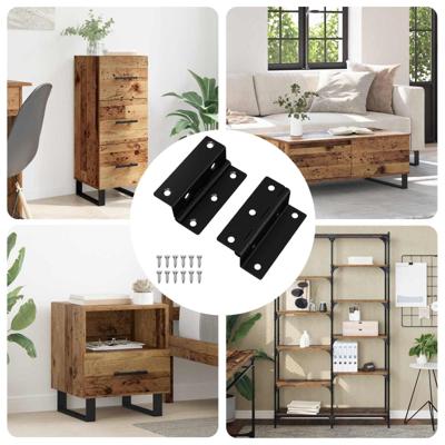 Scharnier 2 pcs Zwart 38 x 17 x 60 mm IJzer