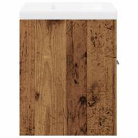 2-delige Badkamermeubelset bewerkt hout oud houtkleurig - thumbnail