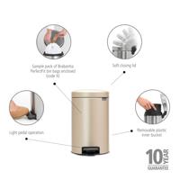 Brabantia pedaalemmer NewIcon 12 liter Metallic Gold - thumbnail