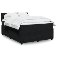 Boxspring met matras fluweel zwart 140x190 cm - thumbnail