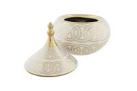 Tibor DKD Home Decor Wit Gouden Porselein Orientaals Verchroomd 18 x 18 x 22 cm - thumbnail