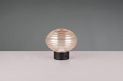 Trio Oplaadbare tafellamp zwartEarl amber glas - R57771113