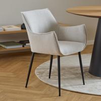 Bendt Eetkamerstoel 'Jestin' Structuurstof, kleur Beige - thumbnail