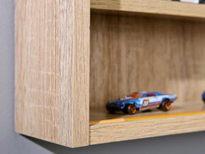 Vitrine Compilati - eikenkleur - 60x80x9,5 cm - Leen Bakker