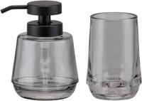 Badkamerset - Zeepdispenser 380 ml / Tandenborstelbeker Sealskin Mood Grijs - thumbnail