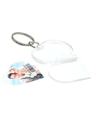 Deknudt Hartvormige sleutelhanger met foto in kunststof S66GA3