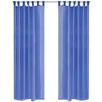 VidaXL Gordijnen voile 140x245 cm koningsblauw 2 st - thumbnail