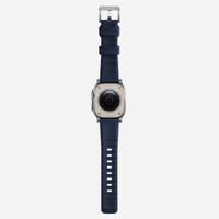 Nomad Rugged Strap Apple Watch (Ultra) 42mm / 44mm / 45mm / 49mm Atlantic Blue Connector Silver - thumbnail