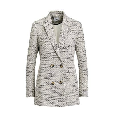 WE Fashion gemêleerde blazer ecru/zwart