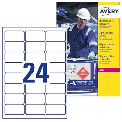 Avery-Zweckform L7912-10 Folie-etiketten 63.5 x 33.9 mm Polyethyleen folie Wit 240 stuk(s) Permanent hechtend Laser (kleur), Laser (zwart/wit), Kopiëren Avery-Zweckform L7912-10 Folie-etiketten 63.5 x 33.9 mm Polyethyleen folie Wit 240 stuk(s) Permanent hechtend Laser (kleur), Laser (zwart/wit), Kopiëren