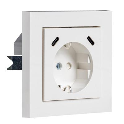 ProCharge USB-C wandcontactdoos inbouw met USB - 2 snelladers USB-C poorten - Universeel - Wit