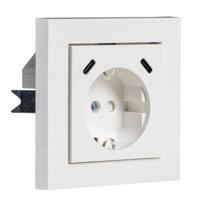 ProCharge USB-C wandcontactdoos inbouw met USB - 2 snelladers USB-C poorten - Universeel - Wit - thumbnail