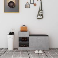 Schoenenbank 94,5x31x57 cm bewerkt hout betongrijs - thumbnail