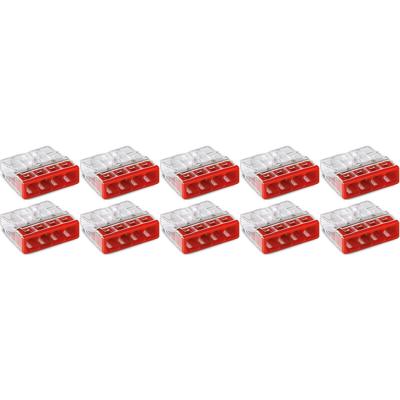 WAGO Lasklem 4 Polig Rood - 0.5-2.5mm² - Set van 10 Stuks