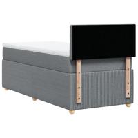 Boxspring met matras stof lichtgrijs 90x200 cm - thumbnail