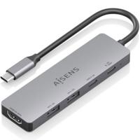 Aisens ASUC-5P028-GR-koppeling USB Type-C - 1 x HDMI - 2 x USB Type C - 2 x USB Type-C PD- Grijs - thumbnail
