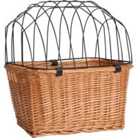 Rieten fietsmand met draadkap - thumbnail