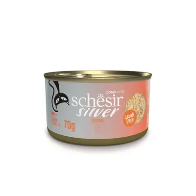 Schesir Silver Senior met bouillon kip 70g
