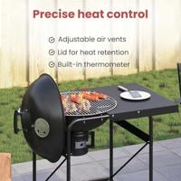 VidaXL Buiten grill met wiel zwart 91 x 71 x 107 cm metaal - thumbnail