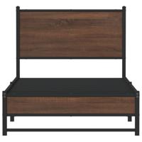 Bedframe zonder matras metaal bruin eikenkleurig 80x200 cm - thumbnail