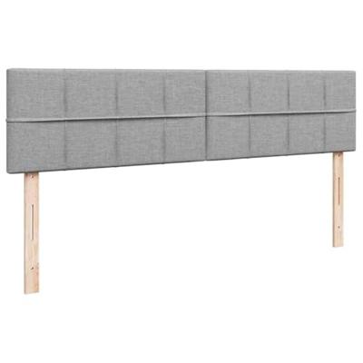 Ottoman bed met matrassen 180x200cm stof lichtgrijs