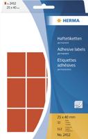 Etiket HERMA 2452 25x40mm rood 512 stuks - thumbnail
