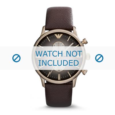 Armani horlogeband AR1755 Leder Bruin 22mm