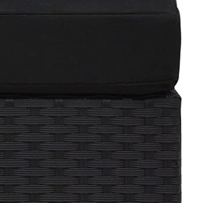 Hoekbank met linkerarmleuning sectioneel poly rattan zwart - thumbnail