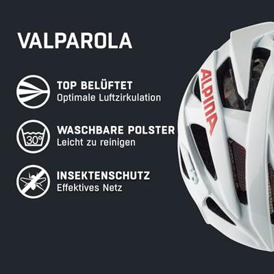 Olympic Sportswear Alpina sports tour helm valparola 51-56 wit/rood