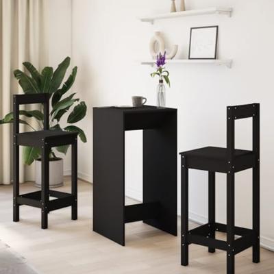 Bartafel 51x50x103,5 cm bewerkt hout zwart Bartafel 51x50x103,5 cm bewerkt hout zwart