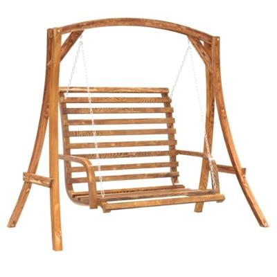 Schommelbank vurenhout met teak afwerking Schommelbank vurenhout met teak afwerking