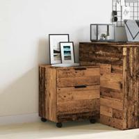 Dossierkast verrijdbaar 45x38x54cm bewerkt hout oud houtkleurig - thumbnail