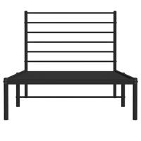 Bedframe met hoofdbord metaal zwart 100x190 cm - thumbnail
