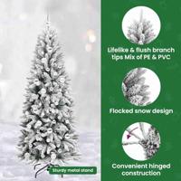 VidaXL Kunstkerstboom wit 180 cm pvc en plastic en staal en pe - thumbnail