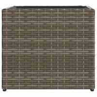 Plantenbakken 2 st 36x30x32 cm poly rattan grijs - thumbnail